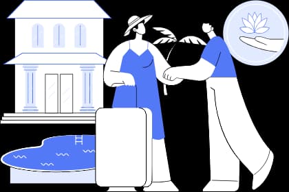 Illustration of travel business workflow