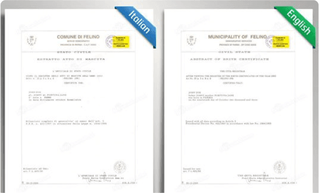 Italian to English sample