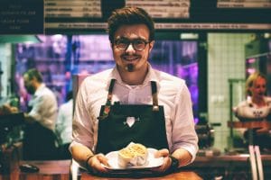 waiter-restaurant-serving-food