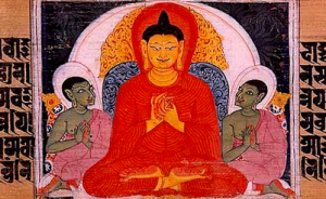 Painting of the Buddha's first discourse