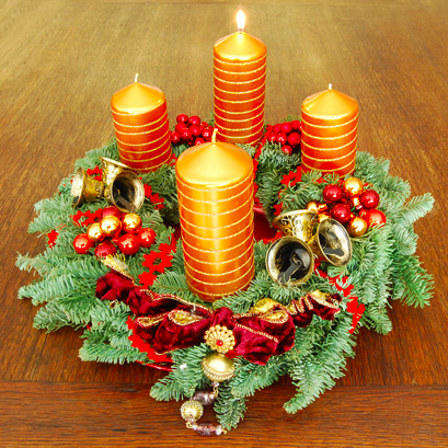 Ushering in the Christmas Season by Lighting the Advent Wreath Candles