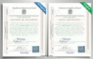 Certified Translation Example - Portuguese to English Birth Certificate