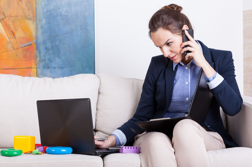 Modern Mom Working For Family
