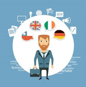 Online Businessman Thinking Languages For Website
