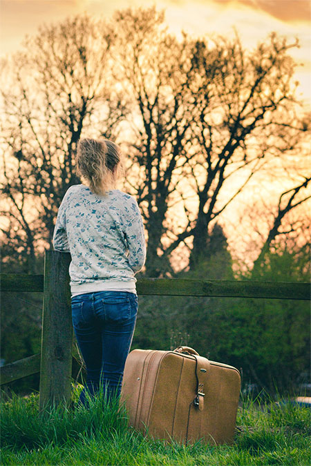 Young Girl With Luggage