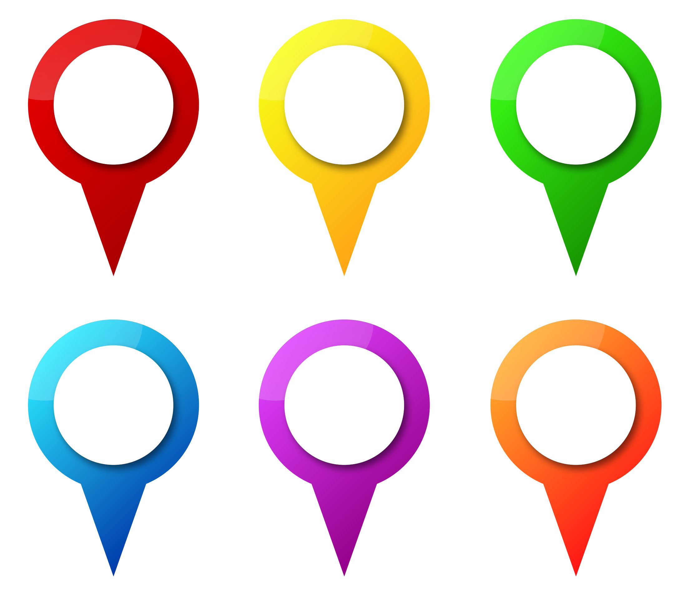18625271 - illustration of colorful map pointers with blank circle tag
