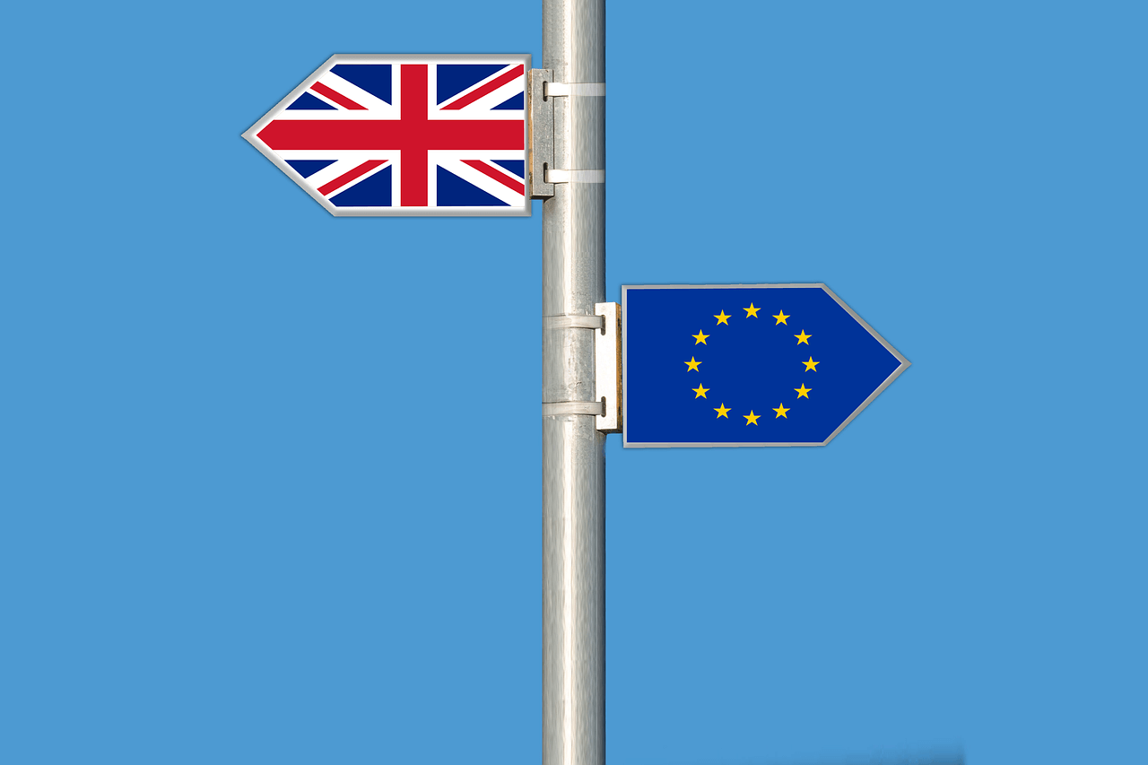 Brexit UK Flag and Europe Flag