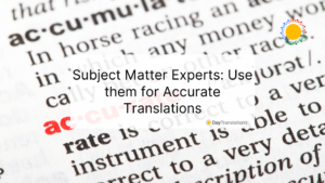 subject matter expert translations