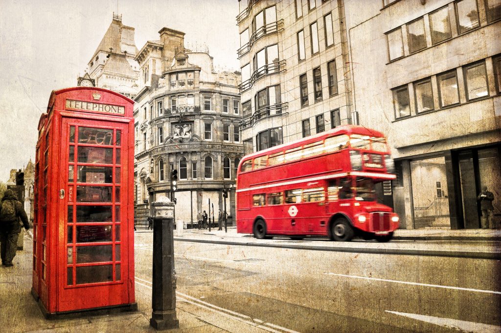 red double decker bus and red phone booth