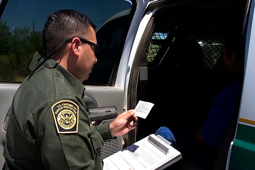 CBP Border Patrol agent reads the Miranda rights