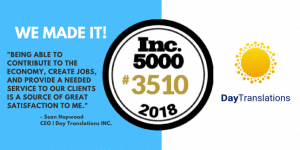 Day Translations Inc 5000 Banner