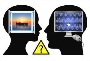 couple talking about perception and language used by technology