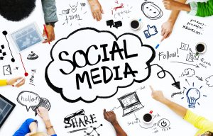 group of people discussing social media concept and ideas