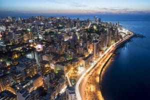 Aerial View of a Coast of Beirut Lebanon
