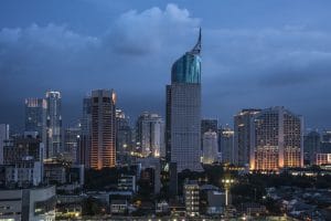Jakarta city from a distance