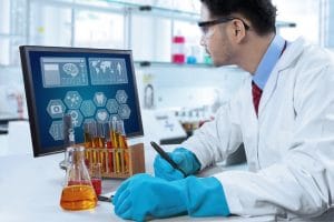 professional medical practitioner doing medical research