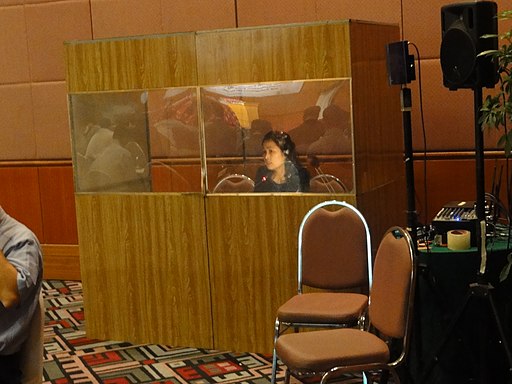 interpreter booth setup of an interpreting company
