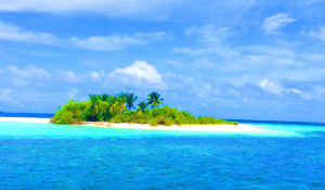 caribbean small island from afar