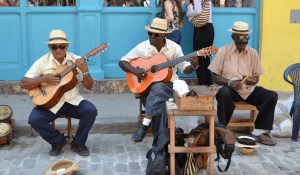 tropical street musicians