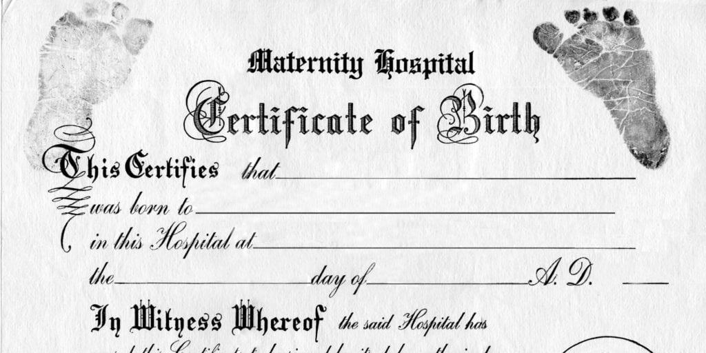 birth certificate sample