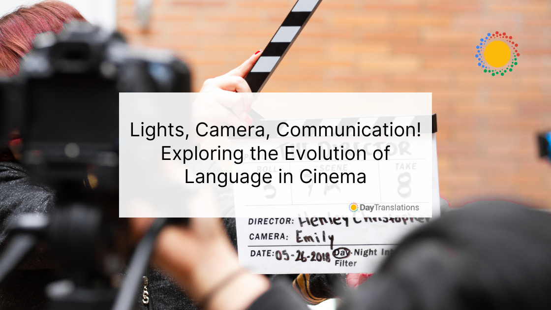 Lights, Camera, Communication! Exploring the Evolution of Language in Cinema