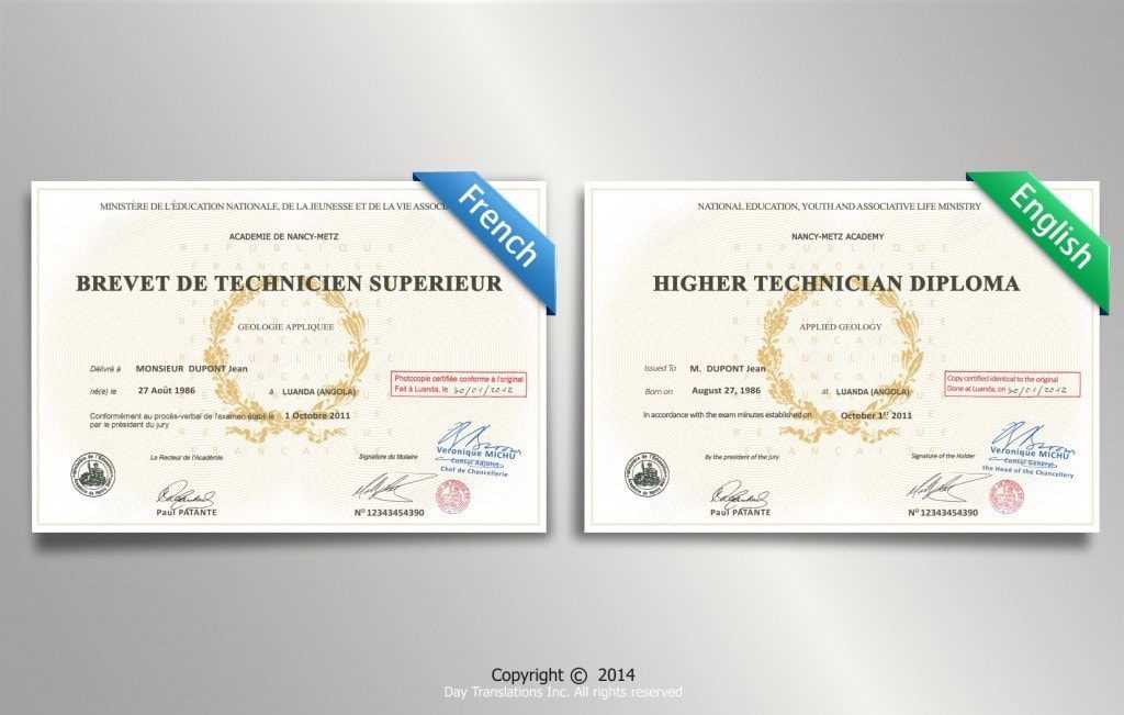 certified translation samples day translations work