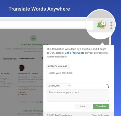 Chrome Plugin Online Translator Extension